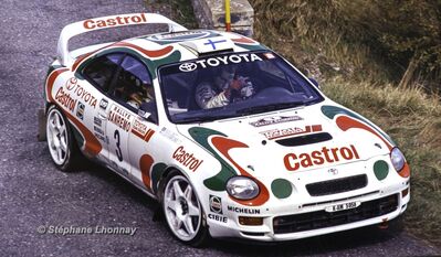 Juha Kankkunen - Nicky Grist
36º Rallye San Remo - Rallye de Italia 1994. Toyota Celica GT-Four -ST205- (K-AM 5058). Clasificado 7º.

Del 9 al 13 de Octubre, Sanremo, Liguria, Imperia, Italia.
Superficie: asfalto - tierra.

El Rally tenia un total de 2160.40 km de los que 526.03 km divididos en 26 tramos eran especiales (una de ellas fue cancelada SS17 Roncola de 9.40 km).

Se inscribieron 94 equipos, tomaron la salida 92, finalizaron 40.

© Stéphane Lhonnay
@
Palabras clave: ;Toyota;Celica;Sanremo;ST205;Italia;1994