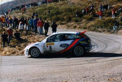 Carlos Sainz - Luis Moya
68º Rallye Automobile de Monte-Carlo 2000. Ford Focus WRC '00 (V2 FMC). Clasificado 2º.

Del 19 al 22 de Enero, Monte-Carlo.
Superficie: asfalto - nieve

El Rally tenía un total de 1434.85 km de los que 412.81 km divididos en 15 tramos eran especiales (uno de ellos fue cancelado SS6 L'Epine - Rosans de 31.40 km).

Tomaron la salida 92 equipos, finalizaron 59.@
Palabras clave: ;Luis_Moya;Ford;Focus;WRC;Montecarlo;2000
