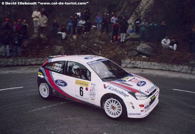 Carlos Sainz - Luis Moya
68º Rallye Automobile de Monte-Carlo 2000. Ford Focus WRC '00 (V2 FMC). Clasificado 2º.

Del 19 al 22 de Enero, Monte-Carlo.
Superficie: asfalto - nieve

El Rally tenía un total de 1434.85 km de los que 412.81 km divididos en 15 tramos eran especiales (uno de ellos fue cancelado SS6 L'Epine - Rosans de 31.40 km).

Tomaron la salida 92 equipos, finalizaron 59.@
Palabras clave: ;Luis_Moya;Ford;Focus;WRC;Montecarlo;2000