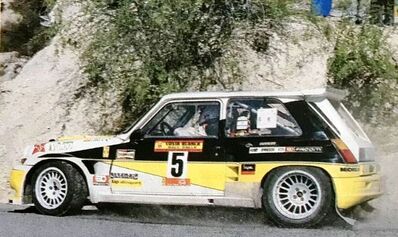 Carlos Sainz Cenamor - Antonio Boto
34º Rally RACE Costa Blanca 1986. Renault 5 Maxiturbo (2-M-4747-P). Abandonó.

Del 21 al 23 de Marzo, Alicante, España.
Superficie: asfalto.

Desconocemos de cuantos kilómetros y tramos especiales constaba la prueba.

Tomaron la salida 82 equipos, finalizaron 38.@
Palabras clave: ;Renault;Maxiturbo;Grupo_B;Race;Costa_Blanca;1986;Spain;España