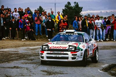 Didier Auriol - Bernard Occelli
29º Rallye Catalunya - Costa Brava - Rallye de España 1993. Toyota Celica Turbo 4WD -ST185- (K-AM 54). Clasificado 2º.

Del 1 al 4 de Noviembre, Lloret de Mar, Girona, Catalunya, España.
Superficie: asfalto.

El Rally tenia un total de 1750.85 km de los que 513.60 km divididos en 29 tramos eran especiales.

Se inscribieron 100 equipos, tomaron la salida 95, finalizaron 39.@
Palabras clave: Didier_Auriol;Toyota;Celica;ST185;Catalunya;1993;España;Spain