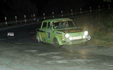 Amadeo Rottier - Juan Cunillera
13º Rally Catalunya 1977. Simca 1000 Rallye (Escudería Badalona / B-3459-BS). Clasificado 9º.

Del 19 al 20 de Noviembre
Coef.4
Organizador: Real Automovil club de Catalunya.

El Rally tenia un total de 690.5 Km, de los que 227.1 km divididos en 19 tramos eran especiales.

Se inscribieron 99 equipos, tomaron la salida 89, finalizaron 49.

© Ignacio Par
@@
Palabras clave: Simca;Rallye;Catalunya;España;Spain;1977
