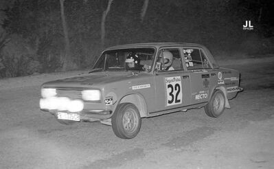 Lluís Juvanteny – Josep Maria Montaner
13º Rally Catalunya 1977. Seat 124 / 1800 (B-1375-CB). Clasificado13º.

Del 19 al 20 de Noviembre
Coef.4
Organizador: Real Automovil club de Catalunya.

El Rally tenia un total de 690.5 Km, de los que 227.1 km divididos en 19 tramos eran especiales.

Se inscribieron 99 equipos, tomaron la salida 89, finalizaron 49.

©  José Luis Cortijos
@
Palabras clave: Seat;Catalunya;España;Spain;1977