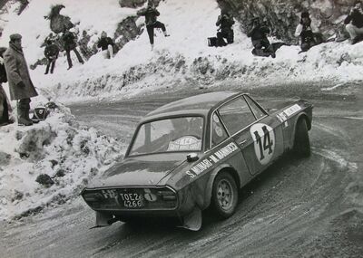Sandro Munari - Mario Mannucci
41º Rallye Automobile de Monte-Carlo 1972. Lancia Fulvia 1.6 Coupé HF (TO E24266). Clasificado 1º.

Del 21 al 28 de Enero, Monte-Carlo.
Superficie: asfalto - nieve.

El Rally constaba de 2 etapas y 437.50 km cronometrados divididos en 16 tramos especiales.

Se inscribieron 299 equipos, tomaron la salida 264, finalizaron 40.@
Palabras clave: Sandro_Munari;Montecarlo;1972;Lancia;Fulvia;Coupe
