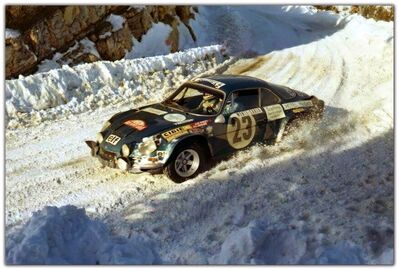 Jean-François Piot - Jean-Louis Marnat
42º Rallye Automobile de Monte-Carlo 1973. Alpine-Renault A110 1800 (3946 HD 76). Clasificado 6º.

Del 19 al 26 de Enero, Monte-Carlo.
Superficie: asfalto - nieve.

El Rally tenia un total de 4800 km de los que 456.50 km divididos en 18 tramos eran especiales, (2 ellas fueron canceladas SS10 Col de la Porte de 18.25 Km y SS11 La Cabanette de 18.25Km).

Tomaron la salida 278 equipos, finalizaron 51.@
Palabras clave: ;Renault;Alpine;A110;Montecarlo;1973