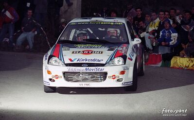 Colin McRae - Nicky Grist
42º Rallye Sanremo - Rallye d'Italia 2000. Ford Focus WRC '00 (V9 FMC). Clasificado 6º.

Del 19 al 22 de Octubre, Sanremo.
Superficie: asfalto.

El Rally tenia un total de 1065.75 Km de los que 382.79 Km divididos en 17 tramos eran especiales (uno de ellos fue cancelado SS15 Langan 2 de 37.81 Km.

Se inscribieron 123 equipos, tomaron la salida 115, finalizaron 62.@
Palabras clave: ;Sanremo;Ford;Focus;WRC;2000
