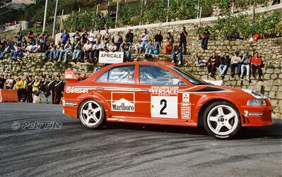 Freddy Loix - Sven Smeets
47º Rallye Sanremo - Rallye d'Italia 2000. Mitsubishi Lancer Evo VI (V4 MMR). Clasificado 8º.

Del 19 al 22 de Octubre, Sanremo.
Superficie: asfalto.

El Rally tenia un total de 1065.75 Km de los que 382.79 Km divididos en 17 tramos eran especiales (uno de ellos fue cancelado SS15 Langan 2 de 37.81 Km.

Se inscribieron 123 equipos, tomaron la salida 115, finalizaron 62.

© Petr Fitz
@@
Palabras clave: Mitsubishi;Lancer;Sanremo;2000