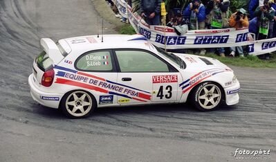 Sébastien Loeb - Daniel Elena
42º Rallye Sanremo - Rallye d'Italia 2000. Toyota Corolla WRC. Clasificado 9º.

Del 19 al 22 de Octubre, Sanremo.
Superficie: asfalto.

El Rally tenia un total de 1065.75 Km de los que 382.79 Km divididos en 17 tramos eran especiales (uno de ellos fue cancelado SS15 Langan 2 de 37.81 Km.

Se inscribieron 123 equipos, tomaron la salida 115, finalizaron 62.@
Palabras clave: Sebastien_Loeb;Toyota;Corolla;WRC;2000