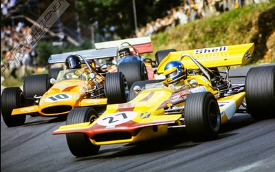 Gran Premio de Gran Bretaña en Brands Hatch 1970
Ronnie Peterson y su March 701 por delante de Dan Gurney y su McLaren M14A

Crédito: R.Schlegelmilch
Palabras clave: 1970;March;McLaren