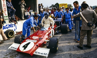 Gran Premio de Italia en Monza 1972
Jacky Ickx se baja de su Ferrari 312B2

Crédito: R. Schlegelmilch
Palabras clave: 1972;Ferrari;Monza