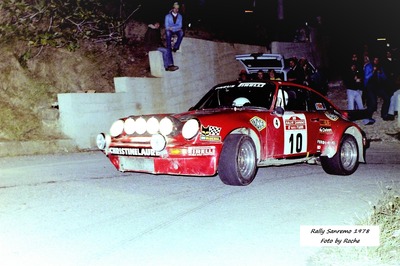 Francis Vincent - Willy Lux
20º Rally Sanremo 1978. Porsche 911 SC (VD 204561). Clasificado 3º.

Del 3 al 7 de Octubre, Sanremo, Liguria, Imperia, Italia.
Superficie: asfalto.

El Rally tenia un total de 1663.80 km de los que 893.80 km divididos en 56 tramos eran especiales, (1 fue cancelado, SS25 Santuario 1 de 7.30 km).

Se inscribieron 135 equipos, tomaron la salida 122, finalizaron 56.

© By Roche
@
Palabras clave: ;Porsche;Sanremo;1978