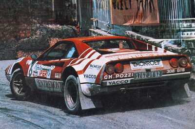 Jean-Claude Andruet - Denise Emmanuelli
11º Rally 4 Regioni 1981. Ferrari 308 GTB (1762 JY 92) . Clasificado 1º.

Del 14 al 16 de Mayo, Salice Terme, Pàvia, Italia.
Superficie: asfalto.

Tomaron la salida 92 equipos, finalizaron 47.@
Palabras clave: ;Ferrari;GTB;Regioni;1981