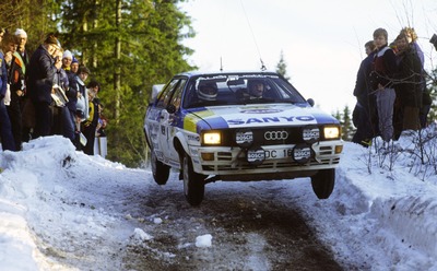 Stig Blomqvist - Björn Cederberg
32º International Swedish Rally 1982. Audi Quattro (N-DC 163). Clasificado 1º.
Audi Sport Sweden

Del 12 al 14 de Febrero, Karlstad, Suecia.
Superficie: nieve - hielo.

El Rally tenia un total de 1390.00 km de los que 366.51 km divididos en 25 tramos eran especiales (2 de ellas fueron canceladas SS11 Rada de 6 Km y SS14 Klaralven de 8 Km).

Tomaron la salida 116 equipos, finalizaron 68.

PHOTO 2 de 2
@
Palabras clave: Stig_Blomqvist;Suecia;Audi;Quattro;nieve;1982
