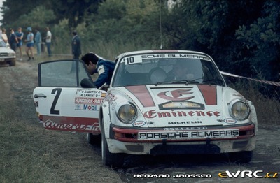 Antonio Zanini - Víctor Sabater
15º Int. Hunsrück-Rallye 1982. Porsche 911 SC (2501 SF 34). Clasificado 5º.
Alméras / Esso

Del 15 al 18 de Julio, Trier, Alemania.
Superficie: asfalto - tierra.

El Rally constaba de 2 etapas con un total de 1100.00 km de los que 628.19 km divididos en 32 tramos eran cronometrados.

Tomaron la salida 202 equipos, finalizaron 117.

© Herman Janssen
@
Palabras clave: Porsche;Hunsruck_Rallye;1982
