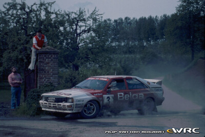 Marc Duez - Willy Lux
12º Lotto Haspengouwrally 1983. Audi Quattro A1 (N-RD 400). Clasificado 1º.

Del 13 al 15 de Mayo, Landen, Belgica.
Superficie: asfalto - tierra.

El Rally tenía un total de 413.94 km cronometrados divididos en 33 especiales (una de ellas fue cancelada) y 3 etapas.

Tomaron la salida 123 equipos, finalizaron 52.

© Filip Van den Bogaert
@@
Palabras clave: Audi;Quattro;Haespengouwrally;1983;Grupo_B