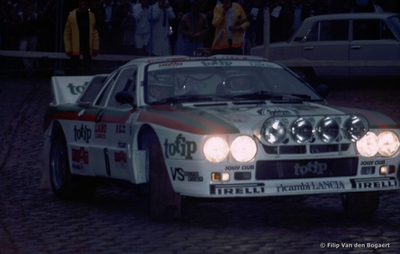 Miki Biasion - Tiziano Siviero
19º Ypres 24 Horas Rally 1983. Lancia Rally 037 (TO Y63863). Clasificado 1º.
Jolly Club

Del 24 al 26 de Junio, Ypres, Bélgica.
Superficie: asfalto.

El Rally tenía 512.00 km cronometrados divididos en dos etapas y 53 tramos especiales.

Tomaron la salida 176 equipos, finalizaron 77.

© Filip Van den Bogaert
@@
Palabras clave: Miki_Biasion;Lancia;Rally;Grupo_B;Ypres;1983