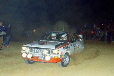 Michele Cinotto - Emilio Radaelli
32º Rally Costa Brava 1984. Audi Quattro A2. Clasificado 1º.
Audi Sport Team Italia

Del 17 al 19 de Febrero, Lloret de Mar.
Superficie: grava / asfalto.

El Rally tení­a un total de 1366.41 km, de los que 527.15 km divididos en 46 tramos eran especiales.

Tomaron la salida 60 equipos, finalizaron 25.@
Palabras clave: Audi;quattro;Grupo_B;Costa_Brava;1984