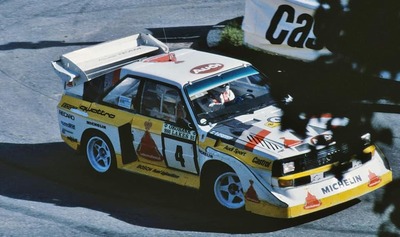Stig Blomqvist - Bjorn Cederberg
35º 1000 Lakes Rally 1985. Audi Sport Quattro S1 E2. Clasificado 2º.

Del 23 al 25 de Agosto, Jyväskylä, Finlandia.
Superficie: tierra.

El Rally tenía un total de 1418.00 km de los que 479.00 km divididos en 50 tramos eran especiales (1 de ellos fue cancelado SS10 Vaheri).

Se inscribieron 188 equipos, tomaron la salida 175, finalizaron 83.@
Palabras clave: Audi;Sport;Quattro;Grupo_B;Finlandia;1985;Stig_Blomqvist