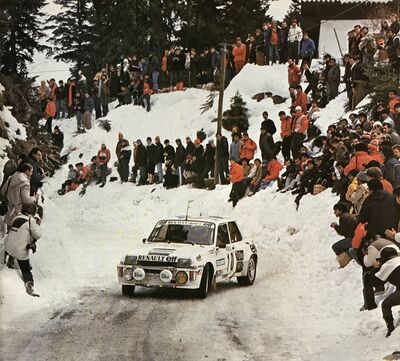 Dany Snobeck - Jean-Pierre Béchu
53º Rallye Automobile de Monte-Carlo 1985. Renault 5 Turbo Tour de Corse (2722 QH 58). Clasificado 7º.

Del 26 de Enero al 1 de Febrero, Monte-Carlo.
Superficie: asfalto -nieve.

El Rally tenía un total de 3999.00 km de los que 851.10 km divididos en 34 tramos eran especiales (1 de ellos fue cancelado SS17).

Tomaron la salida 117 equipos, finalizaron 68.@
Palabras clave: Renault;Turbo;Grupo_B;Montecarlo;1985