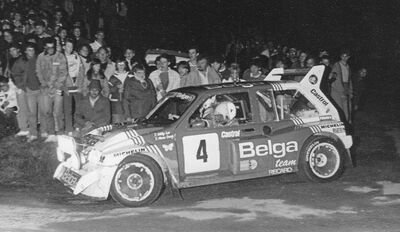 Marc Duez - Willy Lux
17º Lotto Bianchi Rally 1986. MG Metro 6R4 (C730 HOF). Clasificado 2º.

Del 29 de Agosto al 31 de Septiembre, Charleroi, Valonia, Henao, Bélgica.
Superficie: asfalto.

El Rally tenía un total de 316.00 km cronometrados, desconocemos en cuantos tramos especiales se dividian.

Se inscribieron 153 equipos, finalizaron 86.@
Palabras clave: MG;Metro;Grupo_B;Bianchi_Rally;1986