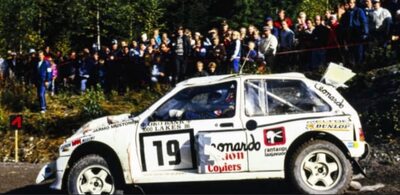 Mika Arpiainen - Jarmo Mustonen
36º 1000 Lakes Rally 1986. MG Metro 6R4 (C84 RBD). Abandonó por accidente en SS16 Raitoo de 8.94 Km.

Del 5 al 7 de Septiembre, Jyväskylä, Finlandia.
Superficie: tierra.

El Rally tenia un total de 1344.89 km de los que 389.97 km divididos en 48 tramos eran especiales, (una de ellas fue cancelada SS8 Savo de 8.11 Km).

Se inscribieron 169 equipos, tomaron la salida 164, finalizaron 81.@
Palabras clave: MG;Metro;Grupo_B;Finlandia;1986;Crash