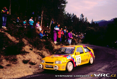 Borja Moratal - Arturo Fernandez
27º Rallye Catalunya - Costa Brava - Rallye de España 1991. Opel Kadett GSI 16V (F686HVK). Abandonó por la suspensión del coche en SS24 Olius de 14.85 km.
Opel Team España

Del 10 al 13 de Noviembre, Lloret de Mar, Girona, Catalunya, España.
Superficie: asfalto - tierra.

El Rally tenia un total de 1606.98 km de los que 594.01 km divididos en 35 tramos eran especiales, (2 de ellas fueron canceladas SS4 Sant Hilari - Osor de 13.57 Km y SS29 Riera de Merles de 14.36 Km).

Tomaron la salida 76 equipos, finalizaron 33.

© Stéphane Lhonnay
@
Palabras clave: Opel;Kadett;GSI;Catalunya;Costa_Brava;1991;España;Spain