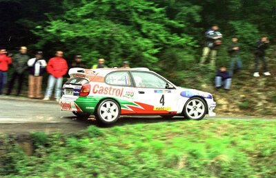 Didier Auriol - Denis Giraudet
35º Rallye Catalunya - Costa Brava - Rallye de España 1999. Toyota Corolla WRC (K-AM 941). Clasificado 2º.
Toyota Castrol Team

Del 19 al 21 de Abril, Lloret de Mar, Girona, Catalunya, España.
Superficie: asfalto.

El Rally tenia un total de 1713.31 km de los que 396.01 km divididos en 19 tramos eran especiales.

Se inscribieron 109 equipos, tomaron la salida 109, finalizaron 56.@
Palabras clave: Catalunya;España;Spain;Toyota;Corolla;WRC;1999