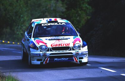 Didier Auriol - Denis Giraudet
35º Rallye Catalunya - Costa Brava - Rallye de España 1999. Toyota Corolla WRC (K-AM 941). Clasificado 2º.
Toyota Castrol Team

Del 19 al 21 de Abril, Lloret de Mar, Girona, Catalunya, España.
Superficie: asfalto.

El Rally tenia un total de 1713.31 km de los que 396.01 km divididos en 19 tramos eran especiales.

Se inscribieron 109 equipos, tomaron la salida 109, finalizaron 56.@
Palabras clave: Catalunya;España;Spain;Toyota;Corolla;WRC;1999