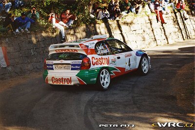 Didier Auriol - Denis Giraudet
41º Rallye Sanremo - Rallye d'Italia 1999. Toyota Corolla WRC (K-AM 8020). Clasificado 3º.
Toyota Castrol Team

Del 11 al 13 de Octubre, Sanremo, Liguria, Imperia, Italia.
Superficie: asfalto.

El Rally tenia un total de 1384.58 Km de los que 384.88 Km divididos en 18 tramos, eran especiales.

Se inscribieron 124 equipos, tomaron la salida 119, finalizaron 55.

© Petr Fitz
@
Palabras clave: Toyota;Corolla;WRC;Sanremo;1999