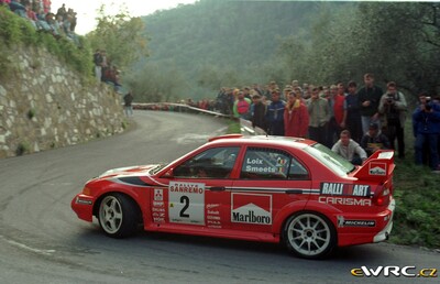 Freddy Loix - Sven Smeets
41º Rallye Sanremo - Rallye d'Italia 1999. Mitsubishi Lancer Evo VI (V22 MMR). Clasificado 4º.
Marlboro Mitsubishi Ralliart

Del 11 al 13 de Octubre, Sanremo, Liguria, Imperia, Italia.
Superficie: asfalto.

El Rally tenia un total de 1384.58 Km de los que 384.88 Km divididos en 18 tramos, eran especiales.

Se inscribieron 124 equipos, tomaron la salida 119, finalizaron 55.

© eWRC
@@
Palabras clave: Mitsubishi;Lancer;Sanremo;1999