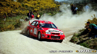 Tommi Mäkinen - Risto Mannisenmaki
33º TAP Rallye de Portugal 1999. Mitsubishi Lancer Evo VI (S3 TMR). Clasificado 5º.
Marlboro Mitsubishi Ralliart

Del 21 al 24 de Marzo, Matosinhos, Porto, Portuigal.
Superficie: tierra.

El Rally tení­a un total de 1768.61 km de los que 399.51 km divididos en 23 tramos eran especiales (dos de ellos fueron cancelados SS18 Arganil - Coja 2 de 20.96 km y SS19 Salgueiro - Gois 2 de 19.70 km).

Se inscribieron 117 equipos, tomaron la salida 117, finalizaron 56.

© Jan Marek
@@
Palabras clave: Mitsubishi;Lancer;Portugal;1999