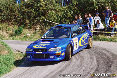 Juha Kankkunen - Juha Repo
41º Rallye Sanremo - Rallye d'Italia 1999. Subaru Impreza S5 WRC '99 (S10 SRT). Clasificado 6º.
Subaru World Rally Team

Del 11 al 13 de Octubre, Sanremo, Liguria, Imperia, Italia.
Superficie: asfalto.

El Rally tenia un total de 1384.58 Km de los que 384.88 Km divididos en 18 tramos, eran especiales.

Se inscribieron 124 equipos, tomaron la salida 119, finalizaron 55.

© Pert Fitz
@@
Palabras clave: Subaru;Impreza;WRC;Sanremo;1999