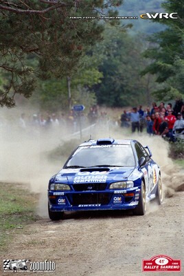Gianfranco Cunico - Luigi Pirollo
41º Rallye Sanremo - Rallye d'Italia 1999. Subaru Impreza S5 WRC '97 (P200 ALL). Clasificado 9º.
Aimont Racing Team

Del 11 al 13 de Octubre, Sanremo, Liguria, Imperia, Italia.
Superficie: asfalto.

El Rally tenia un total de 1384.58 Km de los que 384.88 Km divididos en 18 tramos, eran especiales.

Se inscribieron 124 equipos, tomaron la salida 119, finalizaron 55.

© Zoom Foto - Sergio Biancolli
@@
Palabras clave: Subaru;Impreza;WRC;1999