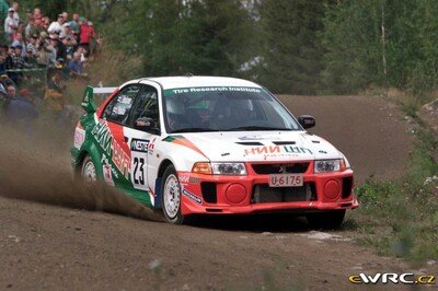 Jouko Puhakka - Jakke Honkanen
49º Neste Rally Finland 1999. Mitsubishi Lancer Evo V (U-6175). Clasificado 11º.
Tyre Research Institute R.T.

Del 20 al 22 de Agosto, Jyväskylä.
Superficie: tierra.

El Rally tenia un total de 1218.42 km de los que 377.26 km divididos en 23 tramos eran especiales.

Se inscribieron 131 equipos, tomaron la salida 129, finalizaron 64.

© eWRC
@@
Palabras clave: Mitsubishi;Lancer;Finlandia;1999