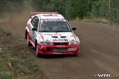 Jani Paasonen - Kari Jokinen
49º Neste Rally Finland 1999. Mitsubishi Lancer Evo VI (U-5591). Clasificado 17º.
Mitsubishi Ralliart Finland

Del 20 al 22 de Agosto, Jyväskylä.
Superficie: tierra.

El Rally tenia un total de 1218.42 km de los que 377.26 km divididos en 23 tramos eran especiales.

Se inscribieron 131 equipos, tomaron la salida 129, finalizaron 64.

© eWRC
@@
Palabras clave: Mitsubishi;Lancer;Finlandia;1999