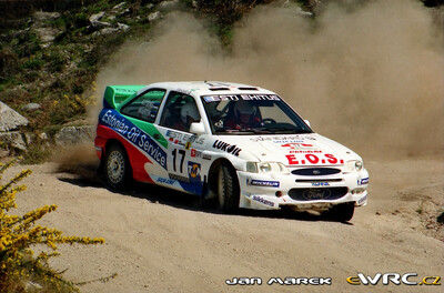 Markko Märtin - Toomas Kitsing
33º TAP Rallye de Portugal 1999. Ford Escort WRC (R3 FMC). Abandonó por accidente en SS11 Ladário - Oliveira de Frades de 11.26 km.
E.O.S. Rally Team - Lukoil

Del 21 al 24 de Marzo, Matosinhos, Porto, Portuigal.
Superficie: tierra.

El Rally tení­a un total de 1768.61 km de los que 399.51 km divididos en 23 tramos eran especiales (dos de ellos fueron cancelados SS18 Arganil - Coja 2 de 20.96 km y SS19 Salgueiro - Gois 2 de 19.70 km).

Se inscribieron 117 equipos, tomaron la salida 117, finalizaron 56.

© Jan Marek
@@
Palabras clave: Ford;Escort;WRC;Portugal;1999