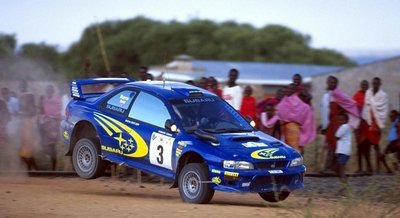 Richard Burns - Robert Reid
48º Sameer Safari Rally Kenya 2000. Subaru Impreza S5 WRC 99 (T14 SRT). Clasificado 1º.

Del 24 al 27 de Febrero, Nairobi.
Superficie:tierra.

El Rally estaba dividido en 3 etapas con 1047.26 km divididos en 12 controles horarios.

Tomaron la salida 51 equipos, finalizaron 17.@
Palabras clave: Richard_Burns;Kenya;Safari;Subaru;Impreza;WRC;2000