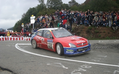 Carlos Sainz - Marc Martí
47º Tour de Corse - Rallye de France 2003. Citroën Xsara WRC (19 DDM 92). Clasificado 2º.
Citroën Total WRT

Del 17 al 19 de Octubre, Ajaccio.
Superficie: asfalto.

El Rally tení­a un total de 971.75 km de los que 397.40 km divididos en 16 tramos eran especiales.

Se inscribieron 71 equipos, tomaron la salida 62, finalizaron 34.

© Petr Fitz
@@
Palabras clave: ;Citroen;Xsara;WRC;Corse;Corcega;2003