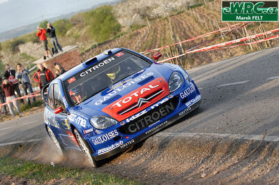 Sébastien Loeb - Daniel Elena
42º RallyRACC Catalunya - Costa Daurada 2006. Citroën Xsara WRC (829 DPT 78). Clasificado 1º.
Kronos Racing

Del 24 al 26 de Marzo, Salou, Tarragona, Catalunya, España.
Superficie: asfalto.

El Rally tenia un total de 1376.14 Km de los que 346.43 Km divididos en 16 tramos eran especiales.

Se inscribieron 71 equipos, tomaron la salida 66, finalizaron 56.

© Marek Felt
@@
Palabras clave: Citroen;Xsara;WRC;Catalunya;2006;España;Spain;Costa_Dorada