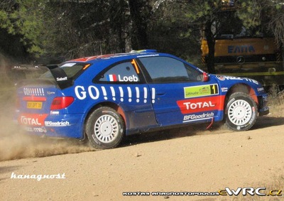 Sebastien Loeb - Daniel Elena
53º BP Ultimate Acropolis Rally of Greece 2006. Citröen Xsara WRC (831 DPT 78). Clasificado 2º.
Kronos Racing

Del 2 al 4 de Junio, Athens.
Superficie: tierra.

El Rally constabade 3 etapas con un tenia un total de 1279.29 km de los que 355.62 km divididos en 18 tramos eran cronometrados.

Se inscribieron 91 equipos, tomaron la salida 84, finalizaron 69.

© Kostas Anagnostopoulos
@@
Palabras clave: Citroen;Xsara;WRC;Acropolis;Grecia;Atenas;2006;crash
