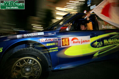 Toshihiro Arai - Tony Sircombe
6º Rally de Japan 2006. Subaru Impreza S12 WRC '06 (GT55 SRT). Clasificado 6º.
Subaru World Rally Team

Del 1 al 3 de Octubre, Obihiro, Hokkaido.
Superficie: tierra.

El Rally constaba de 3 etapas con un total de 1586.52 km de los que 345.72 km divididos en 27 tramos eran cronometrados.

Tomaron la salida 87 equipos, finalizaron 78.

© Dan Vrubel
@@
Palabras clave: Subaru;Impreza;WRC;Japon;2006