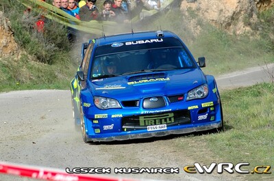 Petter Solberg - Phil Mills
42º RallyRACC Catalunya - Costa Daurada 2006. Subaru Impreza S12 WRC '06 (FT55 SRT). Clasificado 7º.
Subaru World Rally Team

Del 24 al 26 de Marzo, Salou, Tarragona, Catalunya, España.
Superficie: asfalto.

El Rally tenia un total de 1,376.14 Km de los que 346.43 Km divididos en 16 tramos eran especiales.

Se inscribieron 71 equipos, tomaron la salida 66, finalizaron 56.

© Leszek Kusmirek
@@
Palabras clave: Subaru;Impreza;WRC;Catalunya;España;Spain;2006