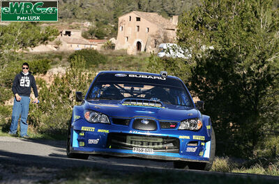 Petter Solberg - Phil Mills
42º RallyRACC Catalunya - Costa Daurada 2006. Subaru Impreza S12 WRC '06 (FT55 SRT). Clasificado 7º.
Subaru World Rally Team

Del 24 al 26 de Marzo, Salou, Tarragona, Catalunya, España.
Superficie: asfalto.

El Rally tenia un total de 1,376.14 Km de los que 346.43 Km divididos en 16 tramos eran especiales.

Se inscribieron 71 equipos, tomaron la salida 66, finalizaron 56.

© Petr Lusk
@@
Palabras clave: Subaru;Impreza;WRC;Catalunya;España;Spain;2006