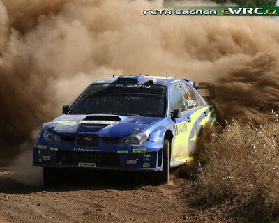 Petter Solberg - Phil Mills
53º BP Ultimate Acropolis Rally of Greece 2006. Subaru Impreza S12 WRC '06 (ST55 SRT). Clasificado 7º.
Subaru World Rally Team

Del 2 al 4 de Junio, Athens.
Superficie: tierra.

El Rally constabade 3 etapas con un tenia un total de 1279.29 km de los que 355.62 km divididos en 18 tramos eran cronometrados.

Se inscribieron 91 equipos, tomaron la salida 84, finalizaron 69.

© Petr Sagner
@@
Palabras clave: Subaru;Impreza;Acropolis;Grecia;Atenas;2006