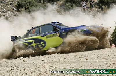 Chris Atkinson - Glenn Macneall
53º BP Ultimate Acropolis Rally of Greece 2006. Subaru Impreza S12 WRC '06 (GT55 SRT). Clasificado 11º.
Subaru World Rally Team

Del 2 al 4 de Junio, Athens.
Superficie: tierra.

El Rally constabade 3 etapas con un tenia un total de 1279.29 km de los que 355.62 km divididos en 18 tramos eran cronometrados.

Se inscribieron 91 equipos, tomaron la salida 84, finalizaron 69.

© Petr Lusk
@@
Palabras clave: Subaru;Impreza;WRC;Grecia;Atenas;Acropolis;2006