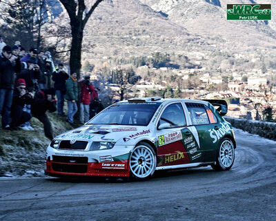 Jan Kopecký - Filip Schovánek
74º Rallye Automobile de Monte-Carlo 2006. Skoda Fabia WRC (4S8 9174). Clasificado 11º.
Czech RT Škoda Kopecký

Del 20 al 22 de Enero, Monaco.
Superficie: asfalto - nieve.

El Rally tenia un total de 1294.89 Km de los que 366.39 km divididos en 18 tramos eran especiales, (2 de ellas fueron canceladas SS3 Pierlas - Ilonse 1 de 23.22 Km y SS11 La Tour sur Tinee - Utelle 2 de 18.73 Km).

Se inscribieron 53 equipos, tomaron la salida 51, finalizaron 43.

© Petr Lusk
@@
Palabras clave: Skoda;Fabia;WRC;Montecarlo;2006