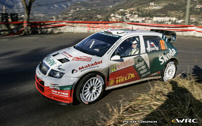 Jan Kopecký - Filip Schovánek
74º Rallye Automobile de Monte-Carlo 2006. Skoda Fabia WRC (4S8 9174). Clasificado 11º.
Czech RT Škoda Kopecký

Del 20 al 22 de Enero, Monaco.
Superficie: asfalto - nieve.

El Rally tenia un total de 1294.89 Km de los que 366.39 km divididos en 18 tramos eran especiales, (2 de ellas fueron canceladas SS3 Pierlas - Ilonse 1 de 23.22 Km y SS11 La Tour sur Tinee - Utelle 2 de 18.73 Km).

Se inscribieron 53 equipos, tomaron la salida 51, finalizaron 43.

© Petr Sagner
@@
Palabras clave: Skoda;Fabia;WRC;Montecarlo;2006