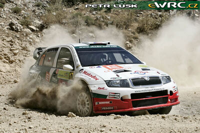 Jan Kopecký - Filip Schovánek
53º BP Ultimate Acropolis Rally of Greece 2006. Skoda Fabia WRC (4S8 9856). Clasificado 16º.
Czech RT Skoda Kopecký

Del 2 al 4 de Junio, Athens.
Superficie: tierra.

El Rally constabade 3 etapas con un tenia un total de 1279.29 km de los que 355.62 km divididos en 18 tramos eran cronometrados.

Se inscribieron 91 equipos, tomaron la salida 84, finalizaron 69.

© Petr Lusk
@@
Palabras clave: Skoda;Fabia;WRC;Acropolis;Grecia;Atenas;2006