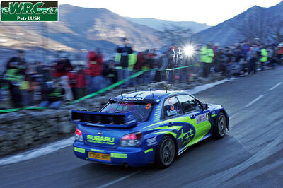 Petter Solberg - Phil Mills
74º Rallye Automobile de Monte-Carlo 2006. Subaru Impreza S12 WRC 06 (FT55 SRT). Abandonó por motor (pérdida de aceite) en SS7 Sigale - Bif. D10/D110 de 22.54 km.
Subaru World Rally Team

Del 20 al 22 de Enero, Monaco.
Superficie: asfalto - nieve.

El Rally tenia un total de 1294.89 Km de los que 366.39 km divididos en 18 tramos eran especiales, (2 de ellas fueron canceladas SS3 Pierlas - Ilonse 1 de 23.22 Km y SS11 La Tour sur Tinee - Utelle 2 de 18.73 Km).

Se inscribieron 53 equipos, tomaron la salida 51, finalizaron 43.

© Petr Lusk
@@
Palabras clave: Subaru;Impreza;WRC;Montecarlo;2006