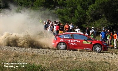 Sébastien Loeb - Daniel Elena
54º BP Ultimate Acropolis Rally of Greece 2007. Citröen C4 WRC (733 DYN 78). Clasificado 2º.

Del 1 al 3 de Junio, Markopoulo.
Superficie: tierra.

El Rally tenia un total de 1572.33 km de los que 356.36 km divididos en 3 etapas y 23 tramos, eran especiales (2 de ellos fueron cancelados SS9 Imittos 1 y SS20 Imittos 2 de 10,96 km cada uno.

Tomaron la salida 64 equipos, finalizaron 49.

© Kostas Anagnostopoulos
@
Palabras clave: Sebastien_Loeb;Daniel_Elena;Citroen;WRC;C4;Acropolis;Grecia;2007